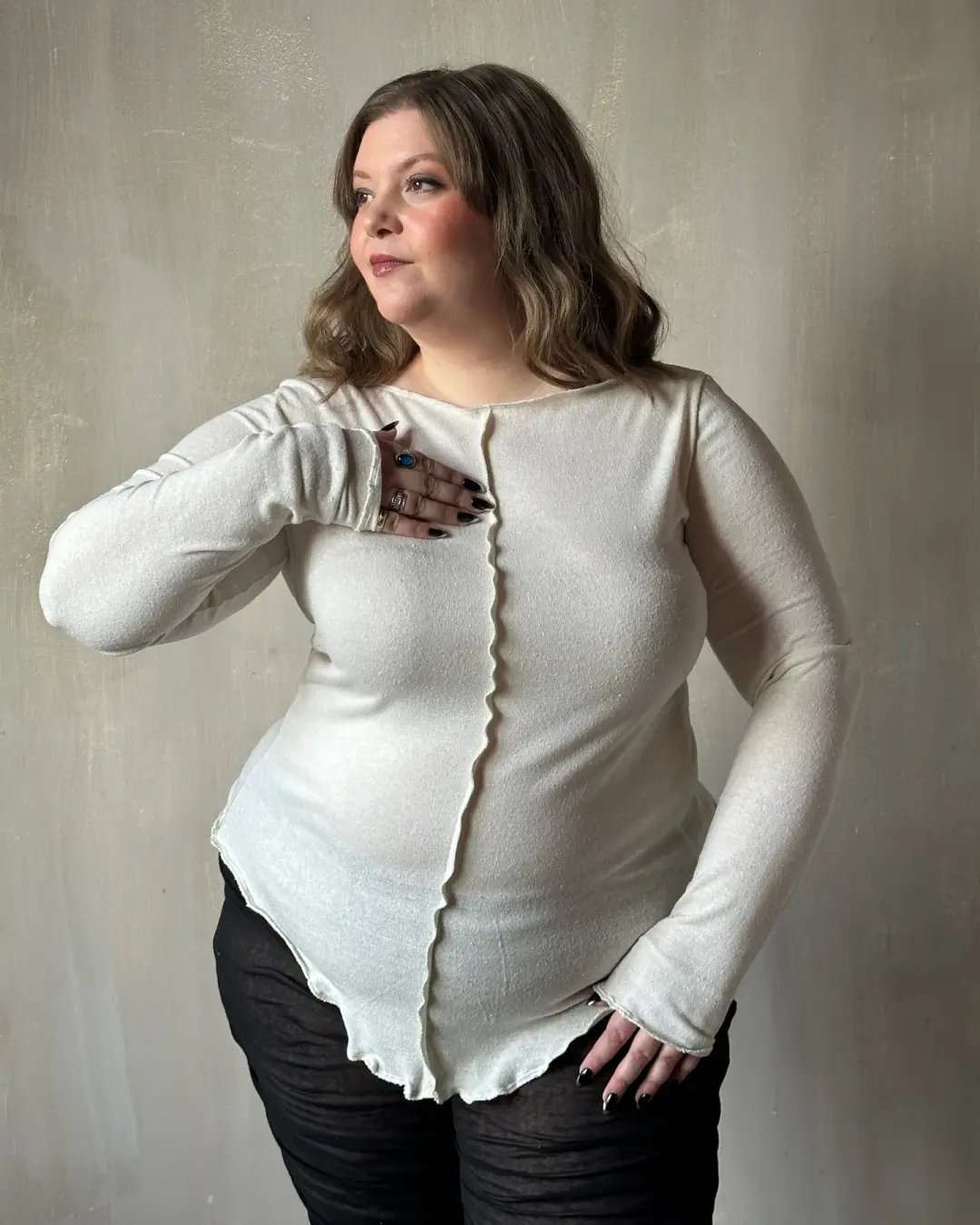Reverse Seam Boat Neck Tunic in Silk Jersey (In Stock)