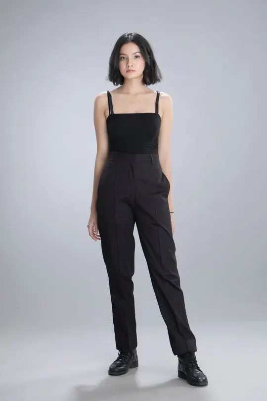 Monday Blues Straight pants with front tucks