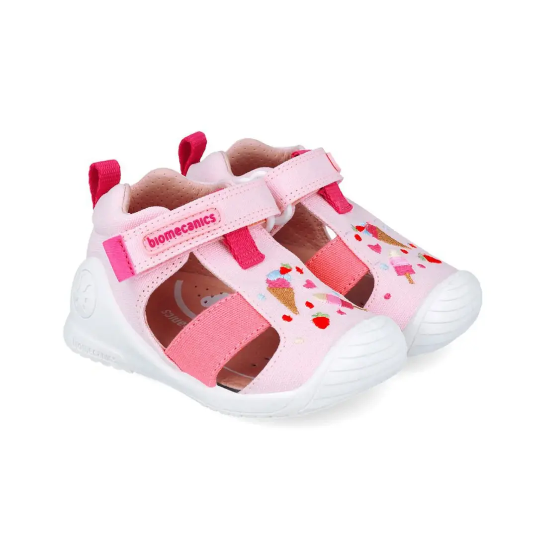 Biogateo Pink Canvas Sandals - Ice Cream