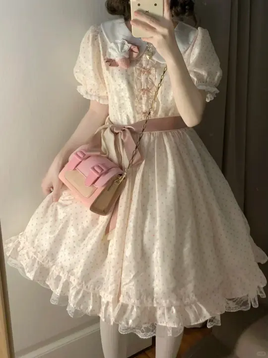 Soft Pastel A-Line Bow Waist Casual Dress R9092