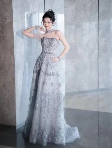 Glitter Beaded Corset Prom Gown , Gorgeous Lavendeer Maxi Evening Dress Ball Gown RS1881