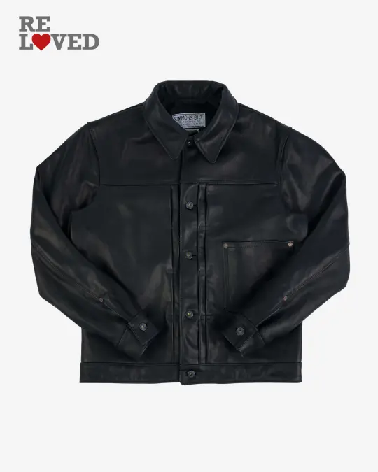Iron Heart x Simmons Bilt Horsehide Type I Jacket - Black (IHSB-T1-BLK) Size XL