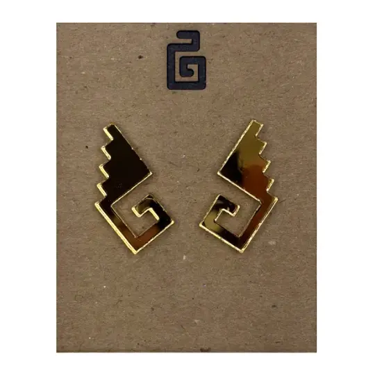 mitla I stud / acrylic / gold