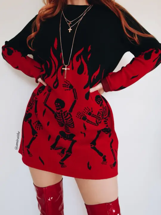 Hellfire Oversized Knit Longline Sweater
