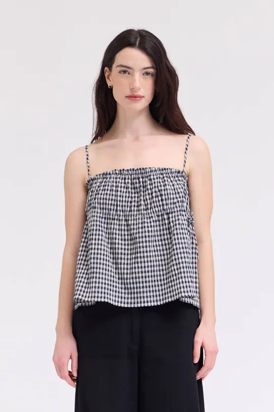 Matilda Gingham Strap Top