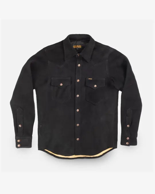 Deerskin Western Shirt 'The Big Buck' - Black