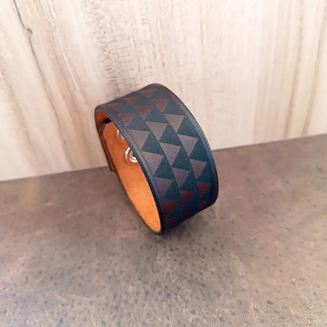 Samoan Tribal Leather Cuff | Bold Symbolism & Free Engraving