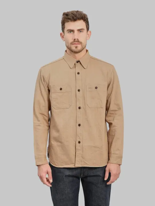 Studio D'Artisan 5740 Fox Cotton Work Shirt Brown