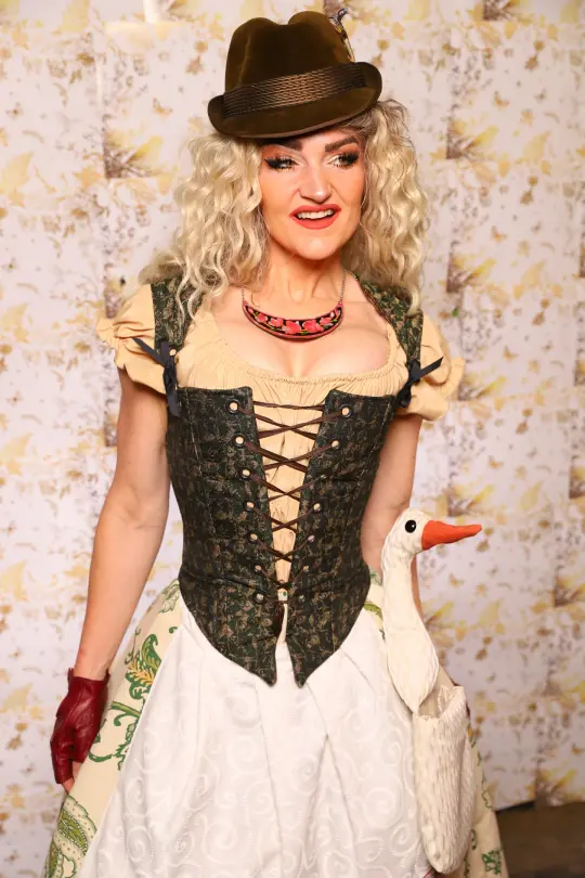 Elizabethan Corset in Gilded Moss - Oktoberfest Sets Collection