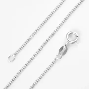 Silver Diamond Cut Beaded Chain