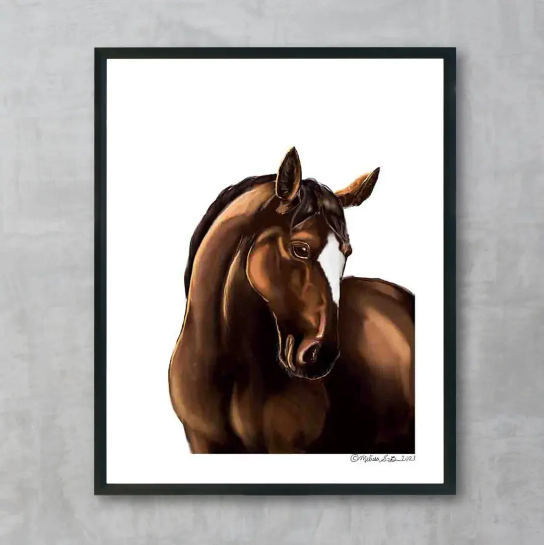 Dark Bay Horse Fine Art Print