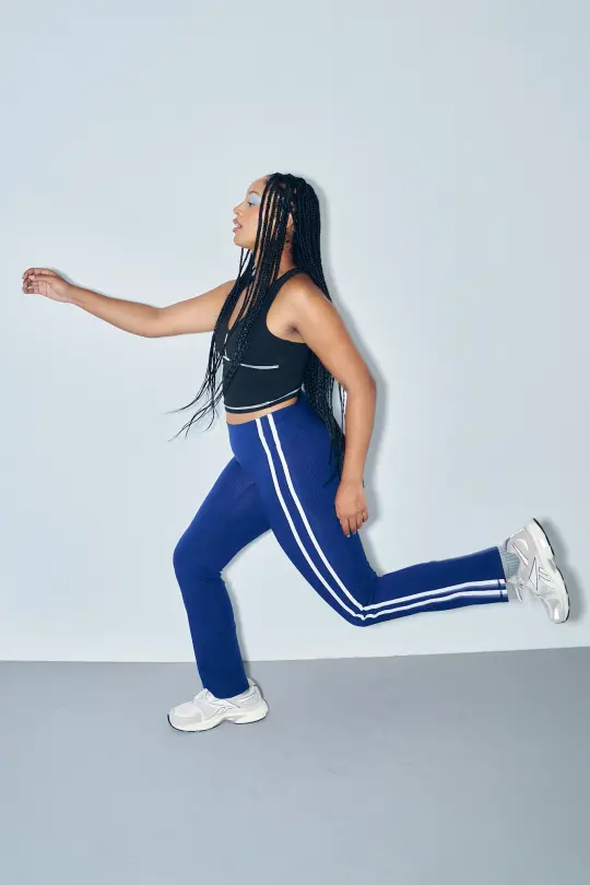 Sporty Spice Tencel Rib Lounge Pants Navy