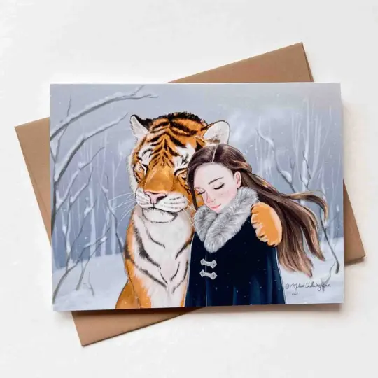 Tiger and Girl Card