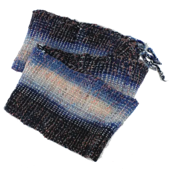 Handwoven Blue Infinity Scarf