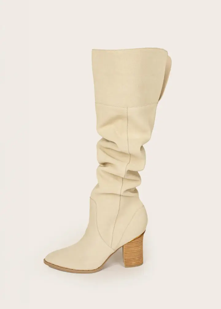 Nyra Slouch Boot in Ivory