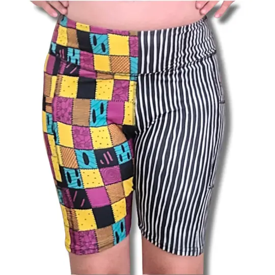 Jack & Sally Halloween Couple Exclusive Pocket Biker Shorts