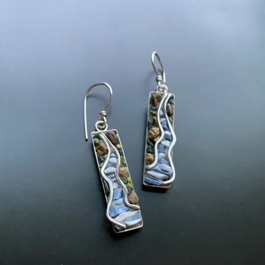 Wire River Mosaic Earrings