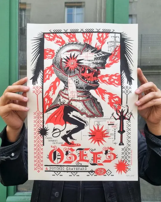 OSEES + Psychic Graveyard (gigposter Paris 2025)