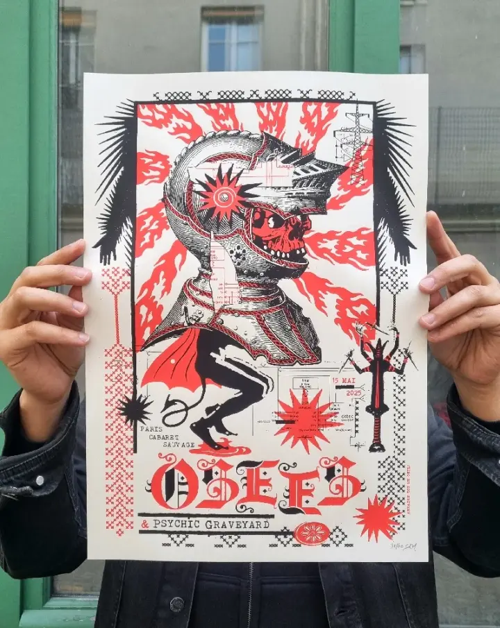 OSEES + Psychic Graveyard (gigposter Paris 2025)