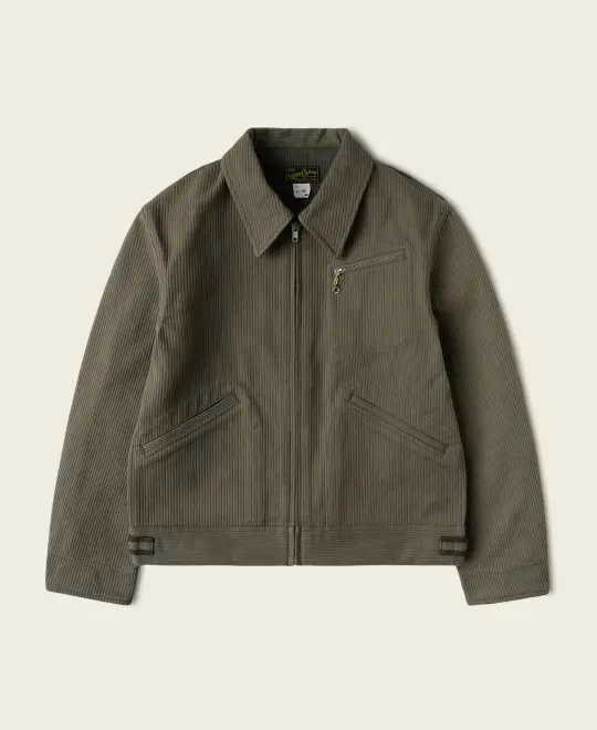 1940s Pique Stripe Cotton Cossack Jacket - Light Coffee