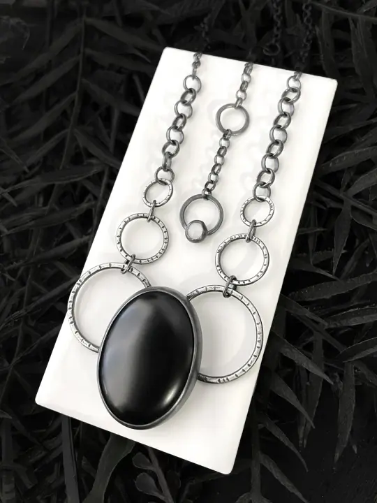 Matte Black Onyx Statement Necklace
