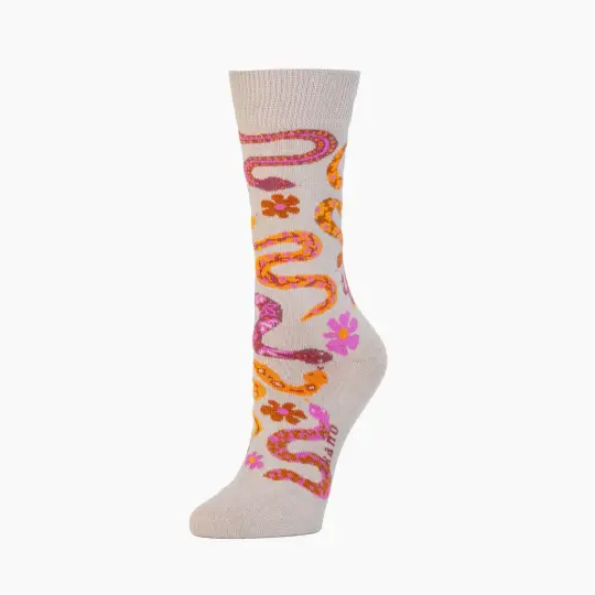 Desert Diamondback Crew Socks in Sand