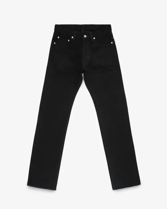 21oz Selvedge Denim Straight Cut Jeans - Superblack (Fades To Grey)