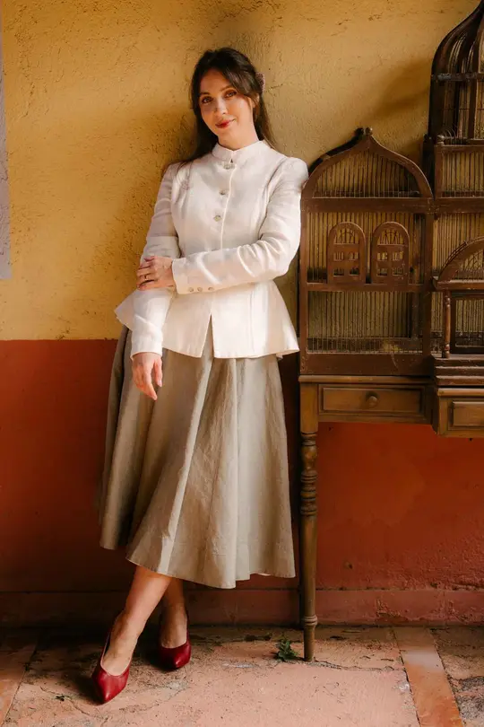 Classic – Full-Circle Linen Midi Skirt