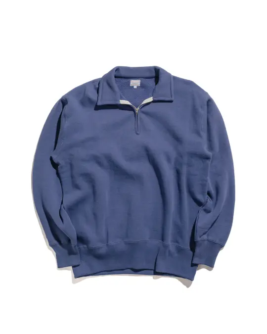 The Real McCoy’s MC24115 10 Oz. Loopwheel 1/4 Zip Sweatshirt MQ Navy