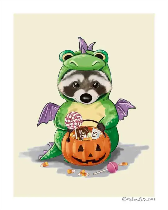 Raccoon Halloween Fine Art Print