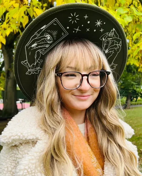 Olive Hands of Tarot Vegan Felt XL Wide Brim Hat