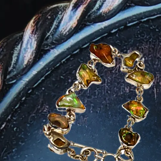 Autumn Opals Bracelet - Ethiopian Opals and Sterling Silver