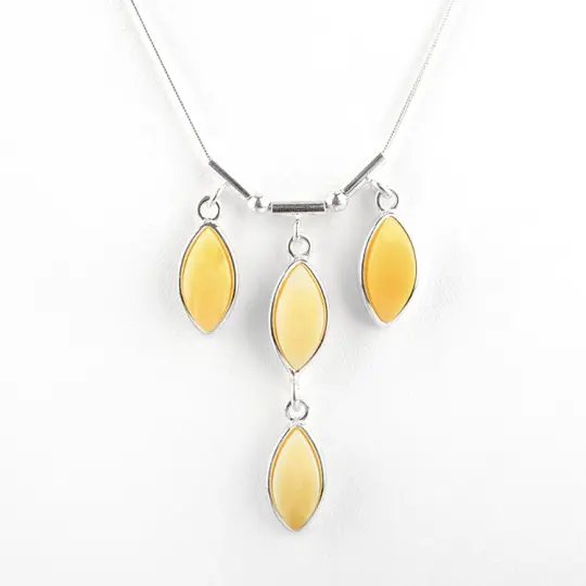 Butterscotch Amber Marquise Necklace
