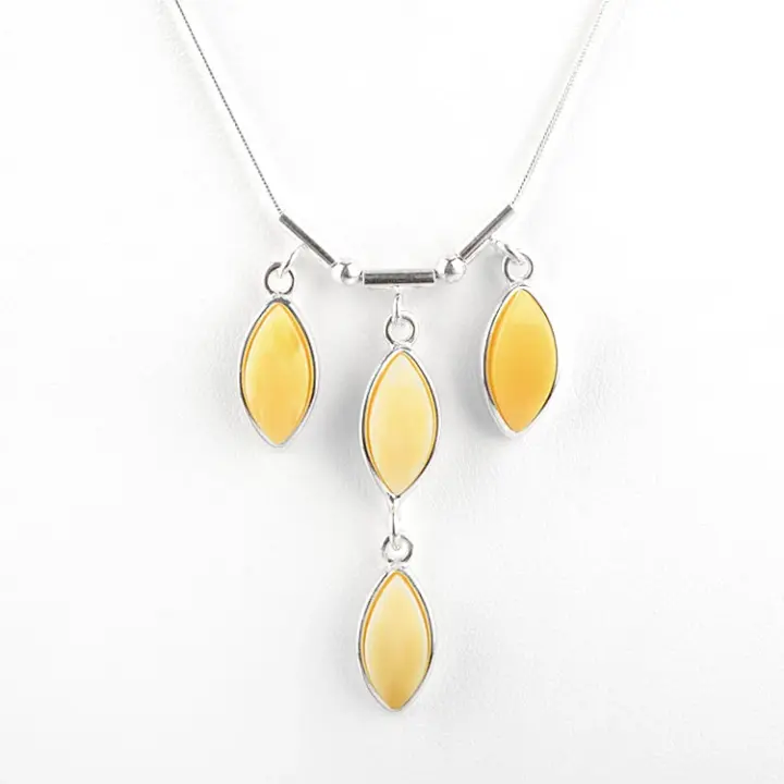 Butterscotch Amber Marquise Necklace