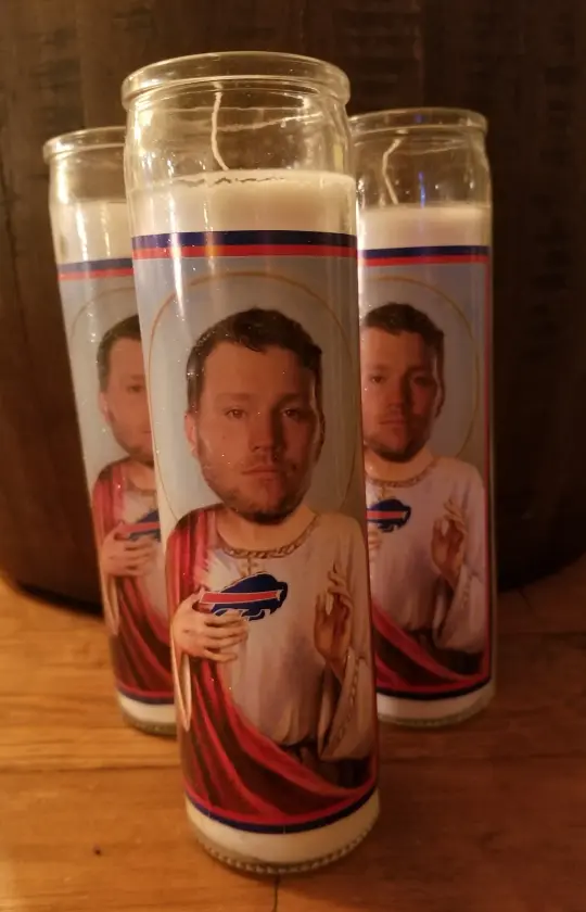 Josh Allen prayer candle Buffalo Bills football