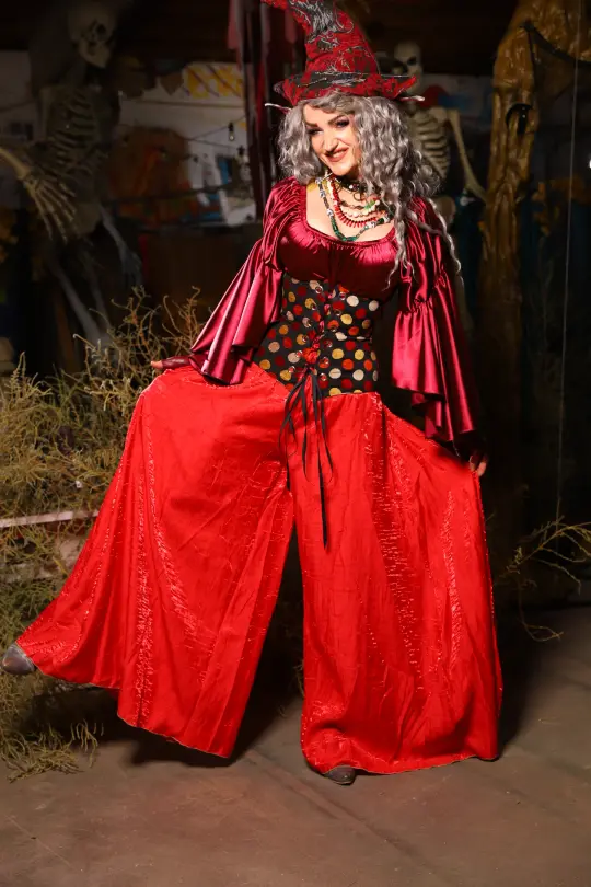 20. *CUSTOM LENGTH* Palazzo Pants *MUST leave outseam length at check out* in Hot Rod Shimmer - The Prismatic Potion Collection