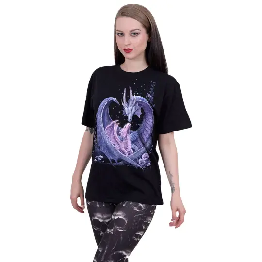 MATERNAL INSTINCTS Front Print T-Shirt Black - Gothic T-Shirt