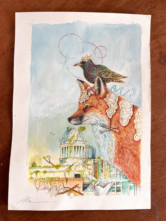 '`seek the throat from which we sing' cover art original illustration
