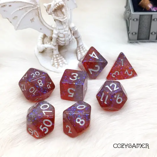 Fiery Sparkle Dice Set