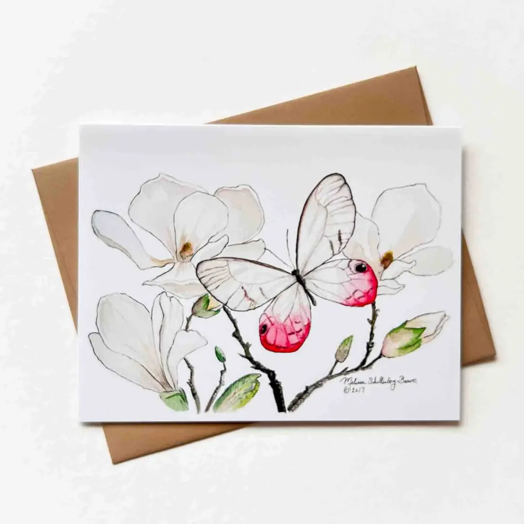 Butterfly on Magnolia Card