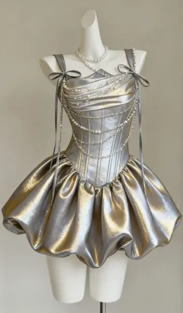 Elegant Sliver Homecoming Dress , Silky Beading Corset Short Prom Dress RS1526