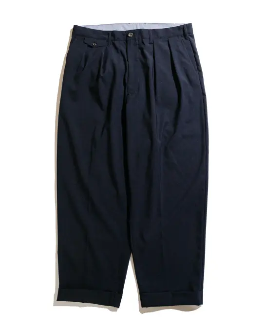 Beams Plus 2Pleats Wool Tropical Dark Navy