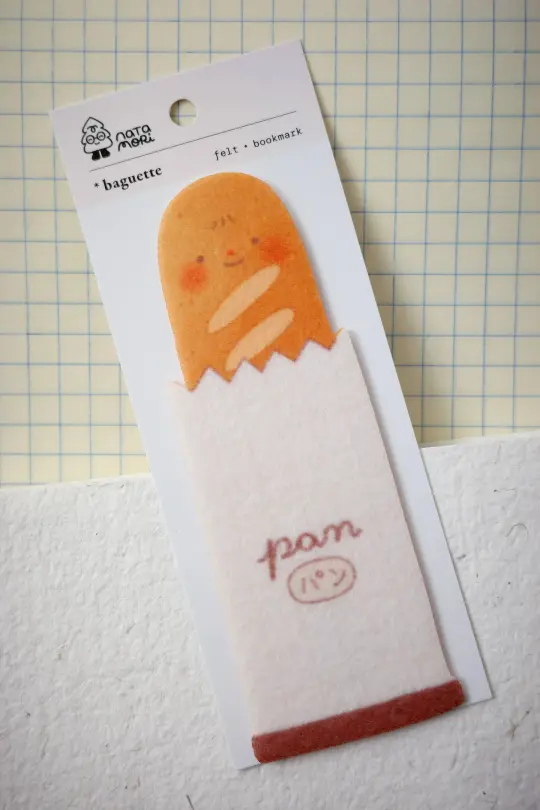 Baguette felt bookmark