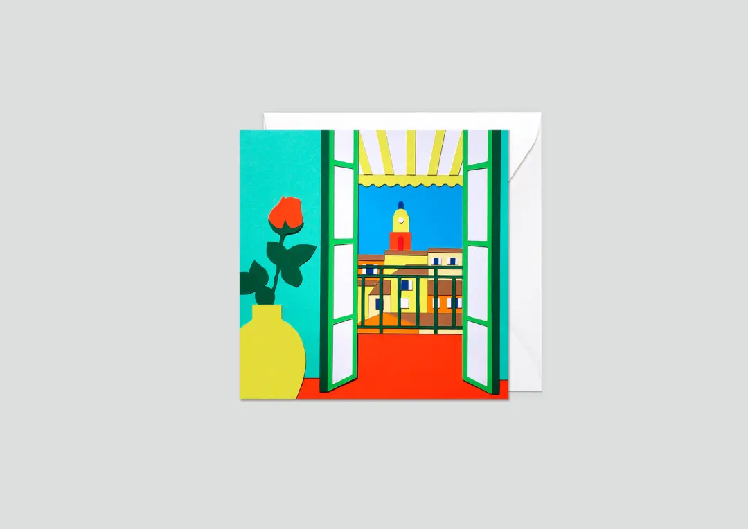 Carte illustrée "Depuis le balcon"