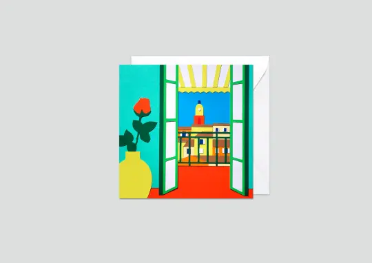 Carte illustrée "Depuis le balcon"