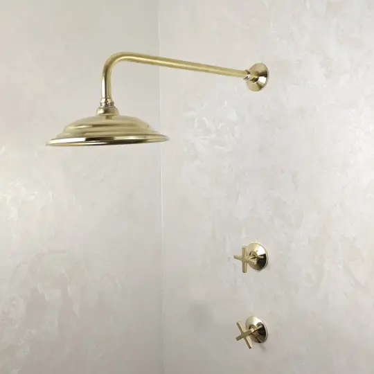 Unlacquered Brass Shower System