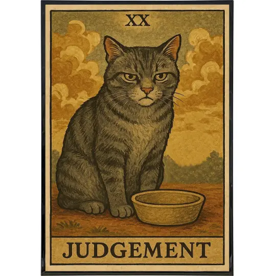 Judgement Cat Tarot Original Poster Print - Gothic Tarot Wall Art
