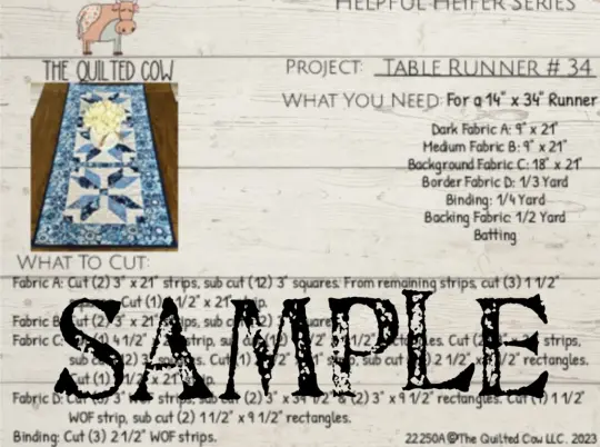 Helpful Heifer Table Runner #34