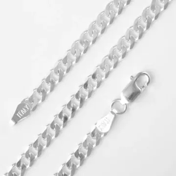 4mm Sparkly Sterling Silver Curb Chain Necklace