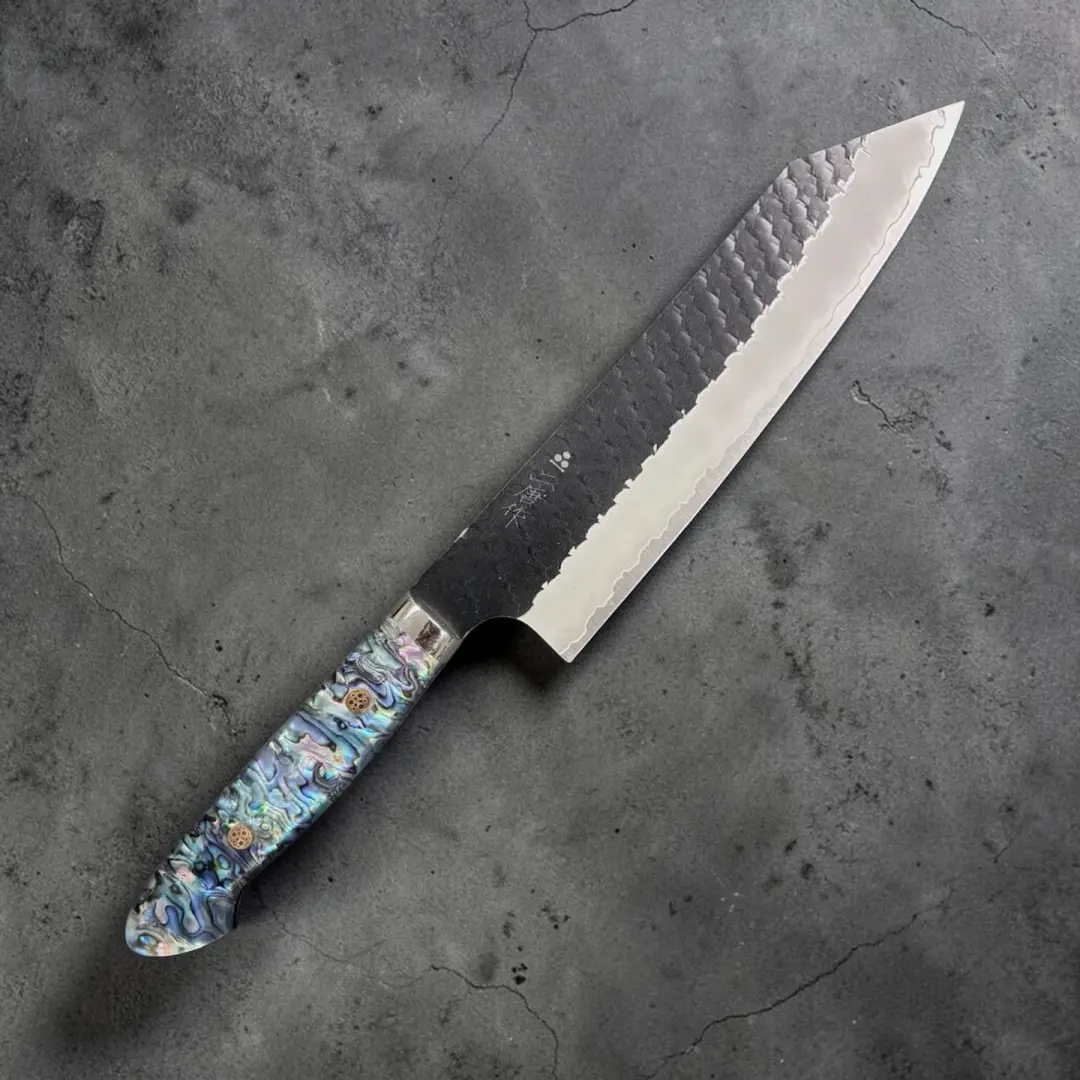 Nigara Hamono SG2 Kurouchi Tsuchime Kiritsuke 210 mm Abalone Western Handle